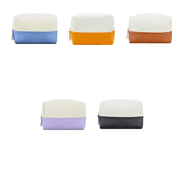 Two-Tone Canvas Makeup Pouch