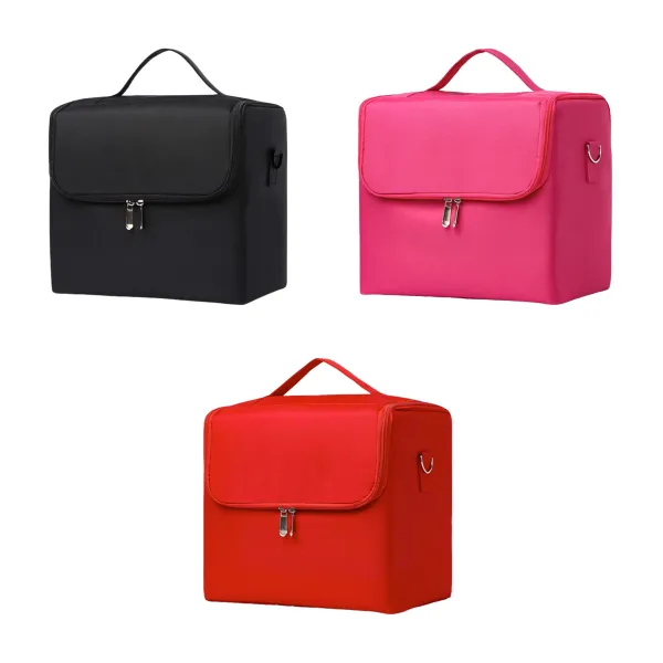 Double Zipper Nylon Cosmetic Pouch