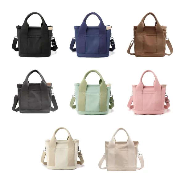 Canvas Multi Pocket Shoulder Tote