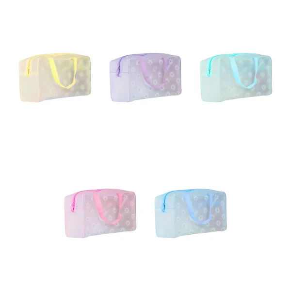 Embroidered Floral Cosmetic Travel Pouch
