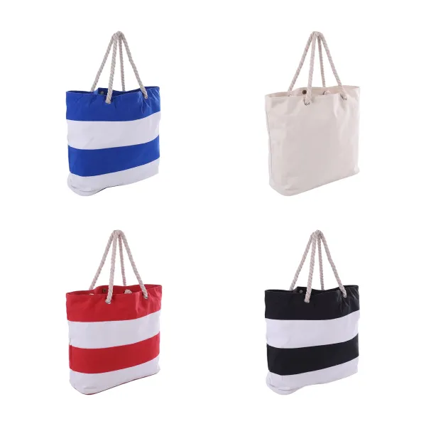 Boho Striped Canvas Shoulder Tote