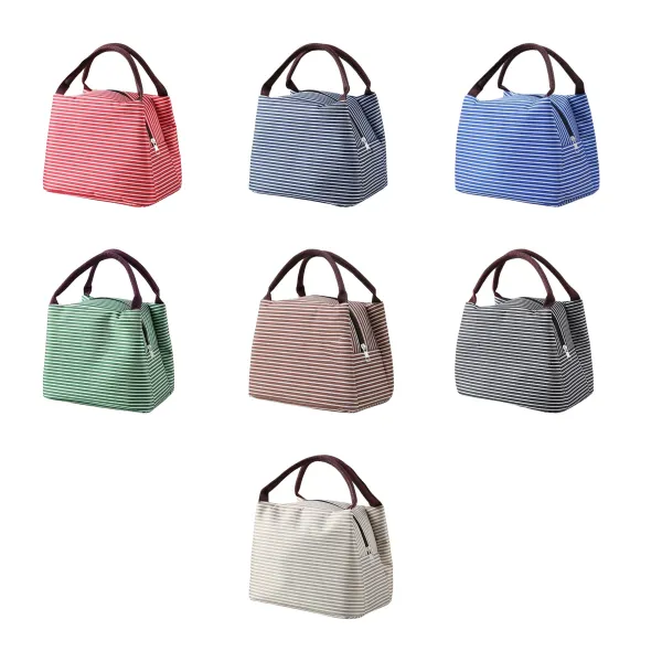 Striped Thermal Insulated Lunch Tote