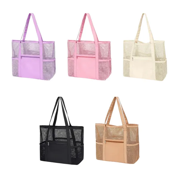 Foldable Mesh Beach Tote Pouch