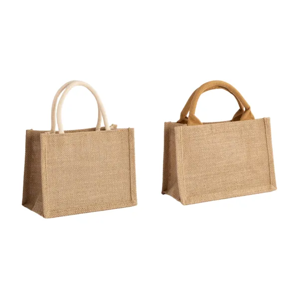 Jute Cotton Canvas Grocery Tote