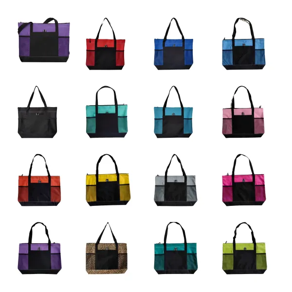 Zippered Polyester Travel Shopper Tote