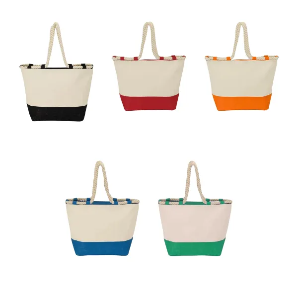 Rope Handle Canvas Beach Tote