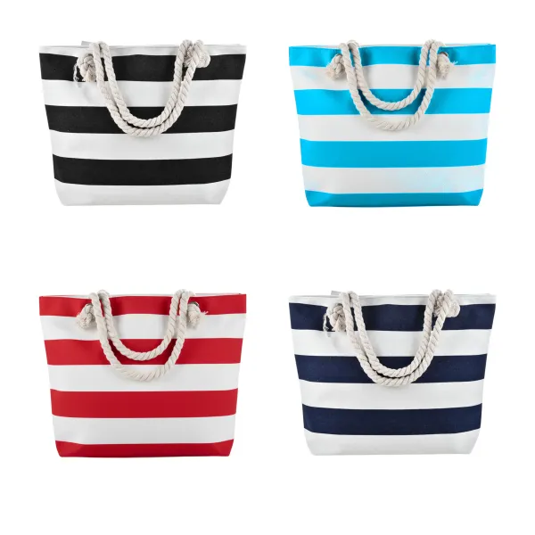 Striped Canvas Beach Shoulder Bag