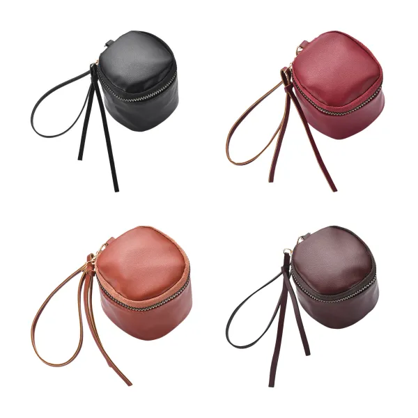 Vintage Flocked Leather Coin Pouch