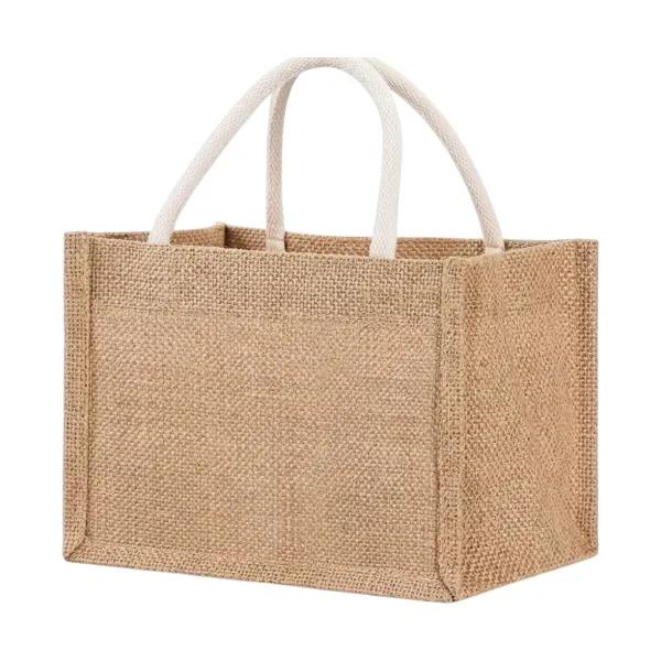Button-Closure Linen Tote Bag