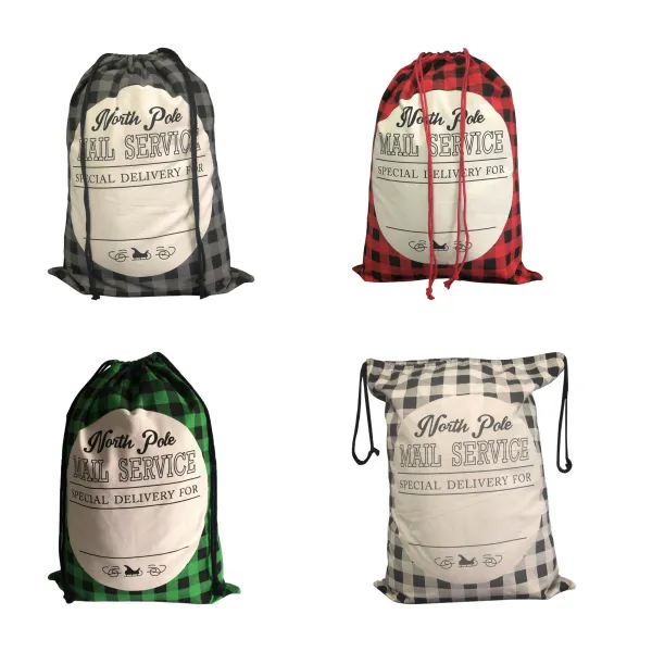 Plaid Plush Christmas Treat Bag