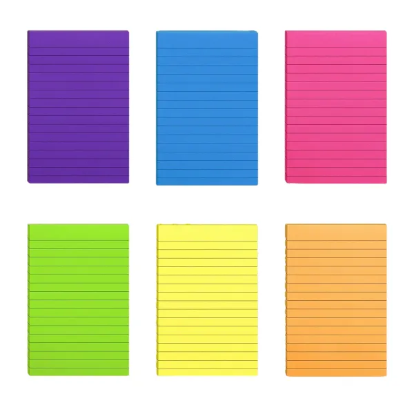 Fluorescent Lined Sticky Notepad