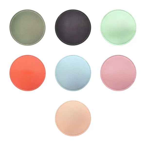 Round Water-Resistant Leather Coffee Coaster
