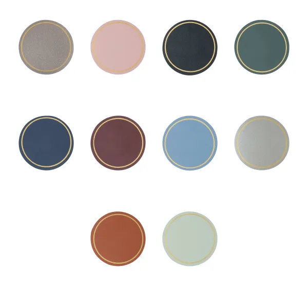 Small Round Leather Drink Coaster