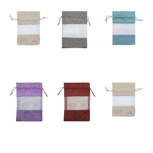 Creative Linen Window Cinch Bag