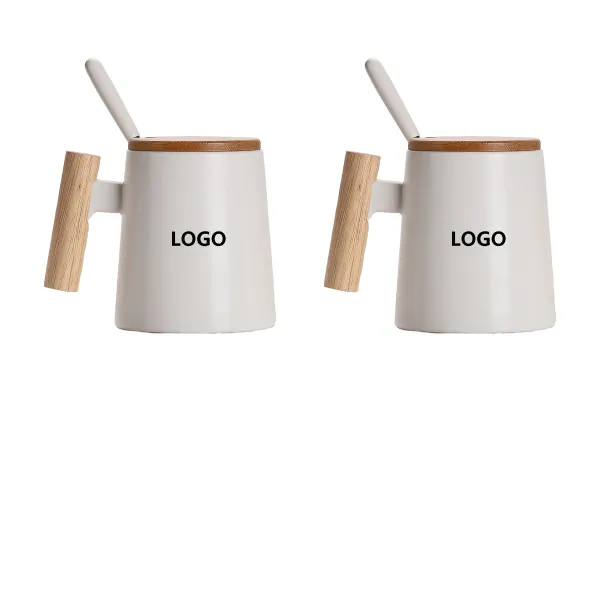 13Oz Ceramic Coffee Cup With Lid