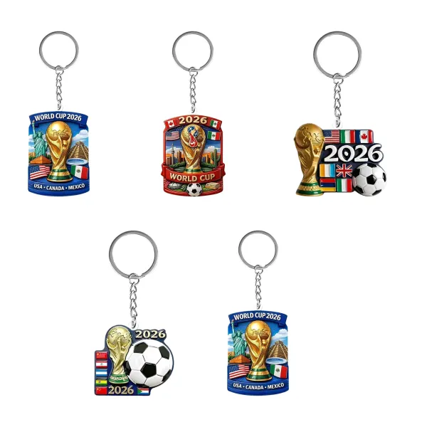 Metal Soccer Key Ring