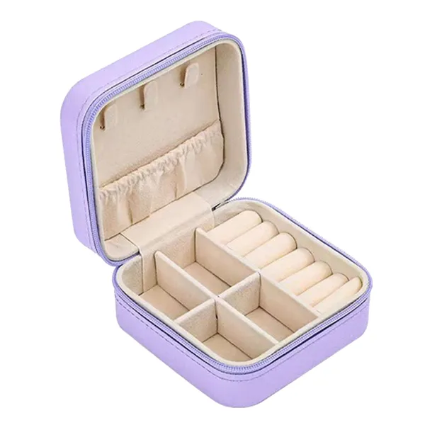 Compact Travel Jewelry Case with Velvet Compartments
