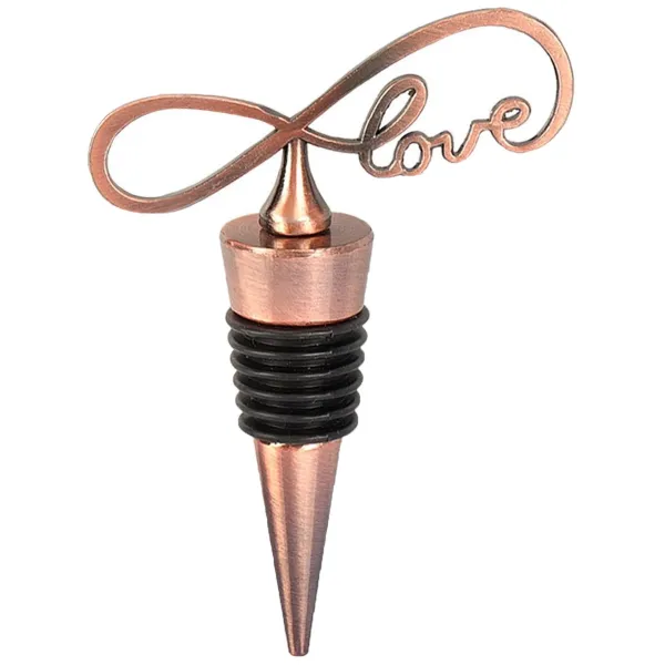 Custom Heart Ribbon Wine Bottle Stopper