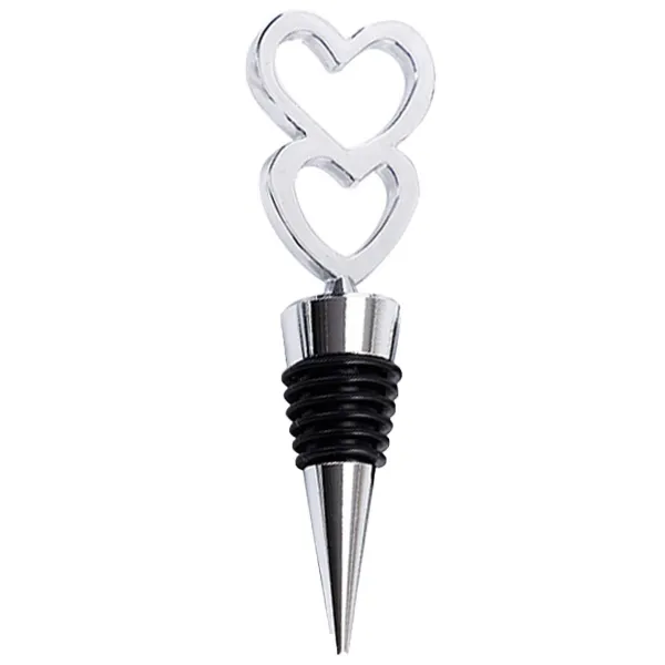 Twin Hearts Wine Stopper for Wedding Anniversary