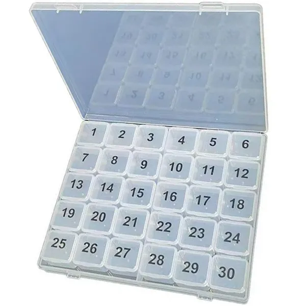 Monthly Pill Organizer Box 30 Compartments Custom Logo