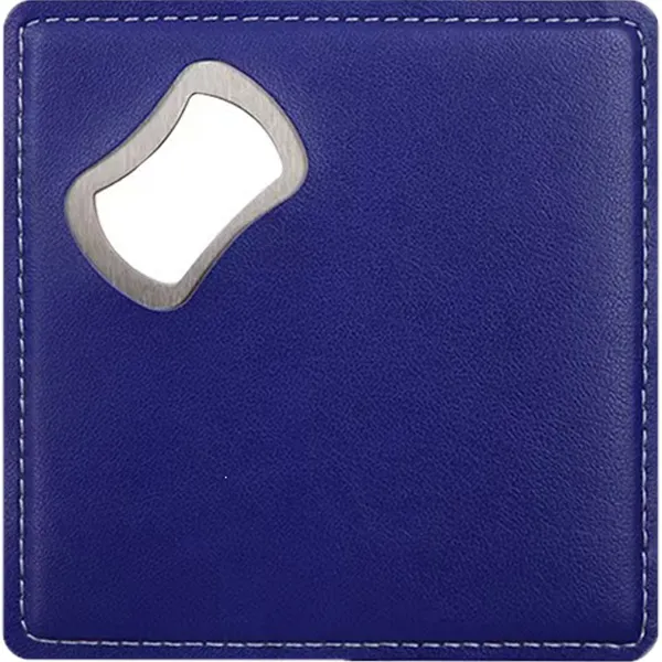 4 Pack PU Leather Coasters with Bottle Opener