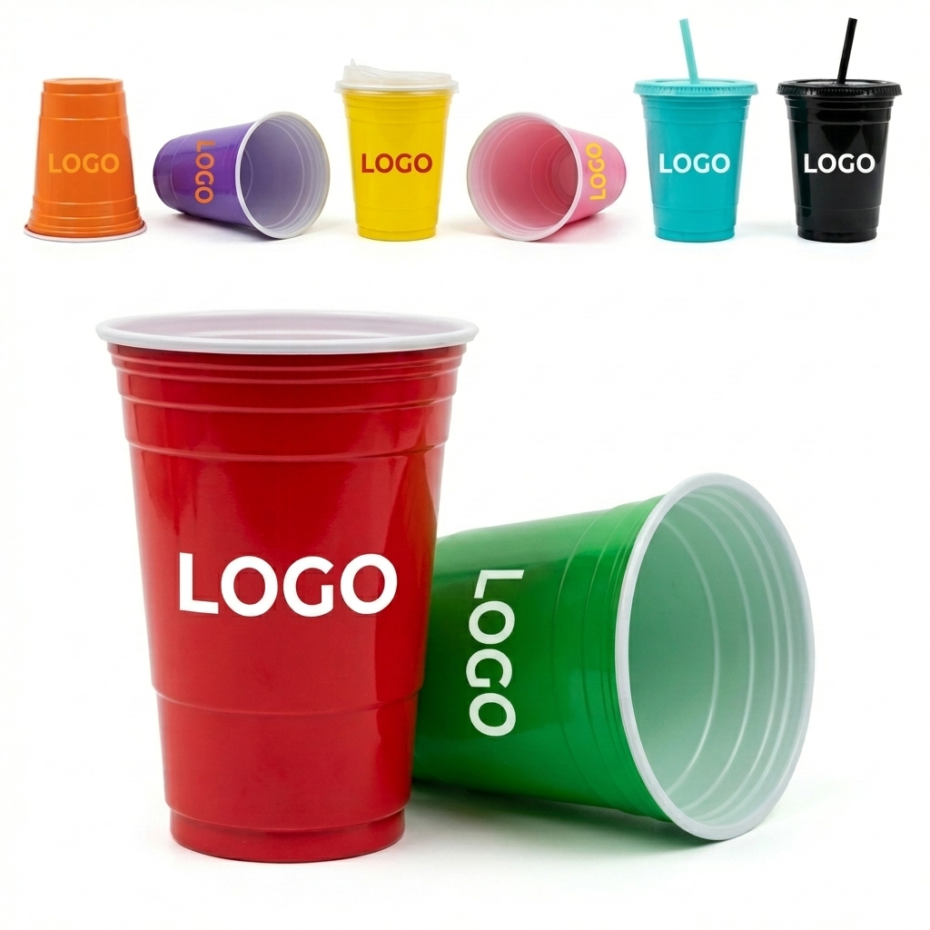ColorPop 16 oz Disposable Party Cups in 8 Assorted Colors