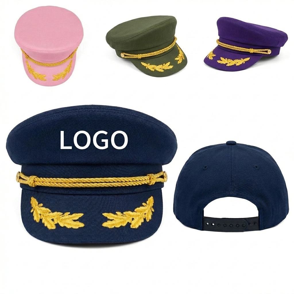 Classic Polycotton Captain's Hat for Adults - Nautical Costume Accessory