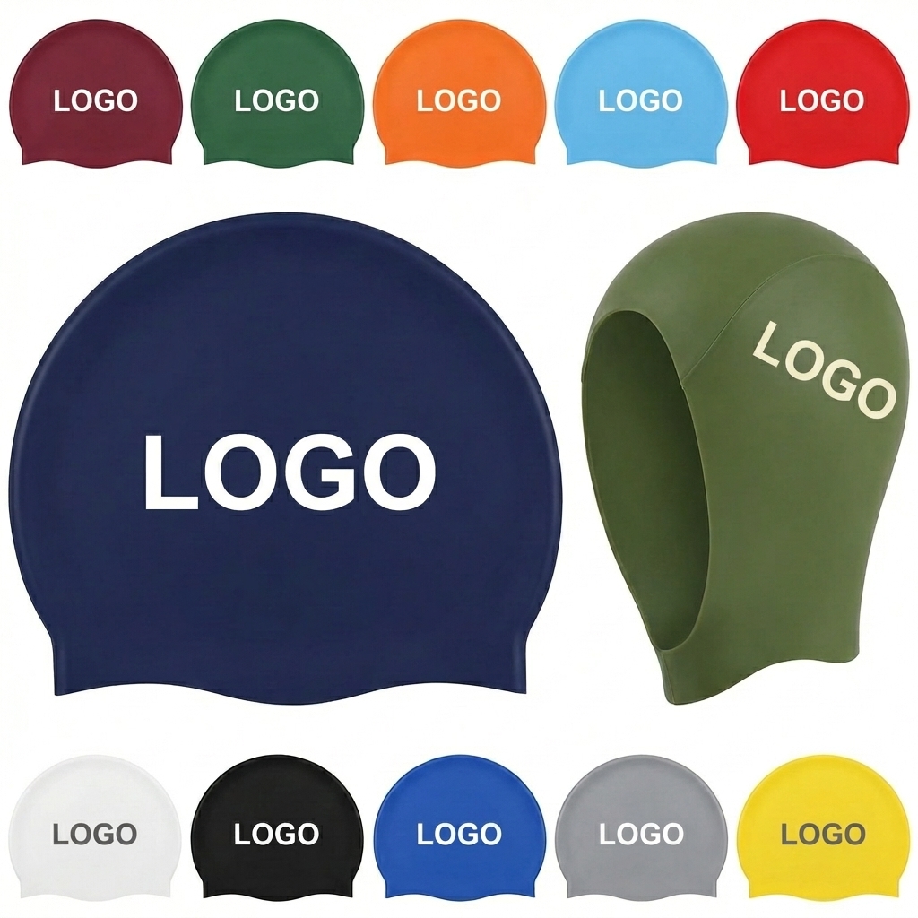 Premium Solid Color Silicone Swim Cap for Teams & Training