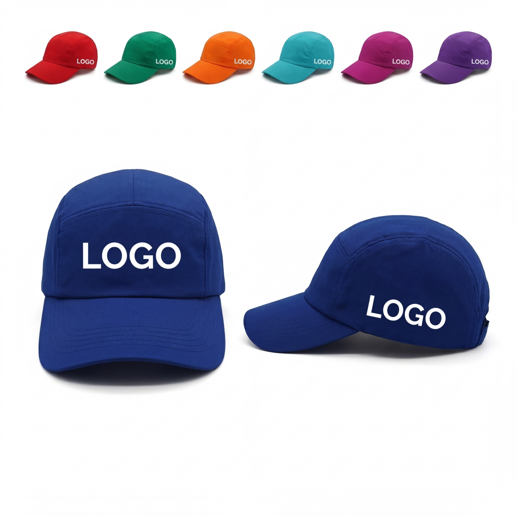 Polyester Athletic Sweat-Wicking Cap with Adjustable Strap for Sports