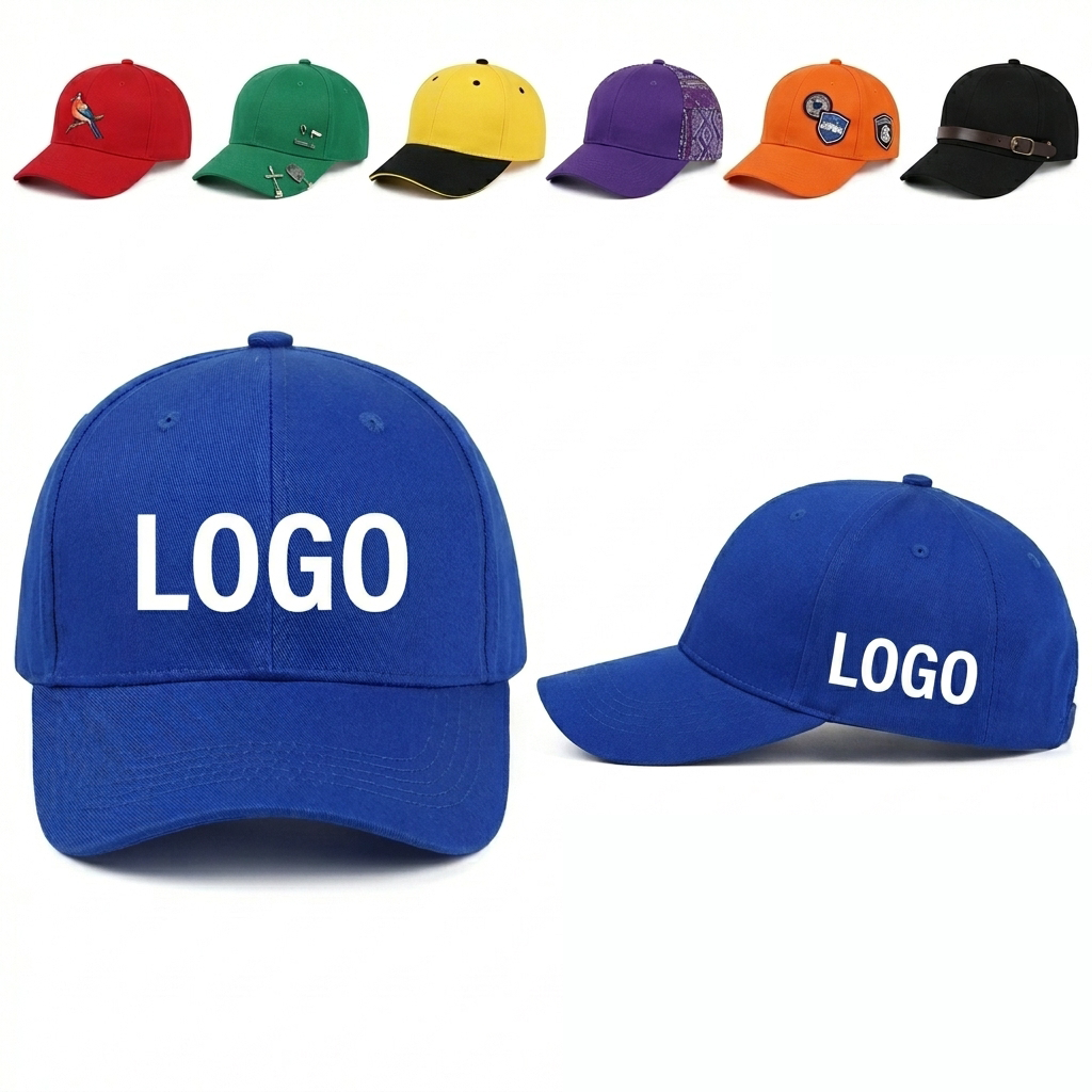 Cotton Adjustable 6-Panel Baseball Cap with Ventilation for Sun Protection