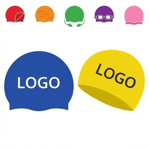 Solid Color Silicone Swim Cap for Training and Beach
